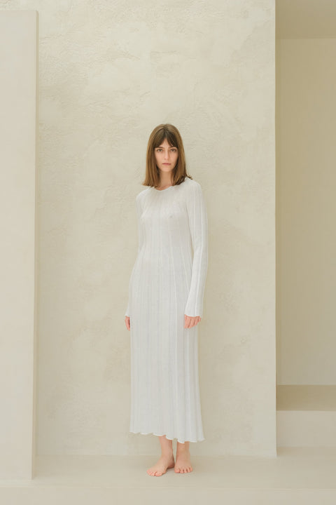 Fine Cotton Maxi Dress (3D-Knit) - Lèmme