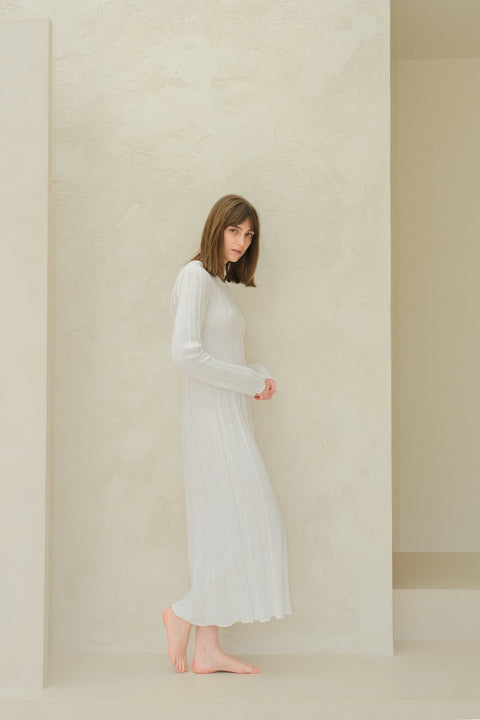 Fine Cotton Maxi Dress (3D-Knit) - Lèmme