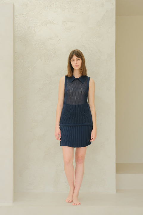 Fine Cotton Crochet Tank Polo - Lèmme