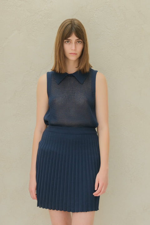 Fine Cotton Crochet Tank Polo - Lèmme