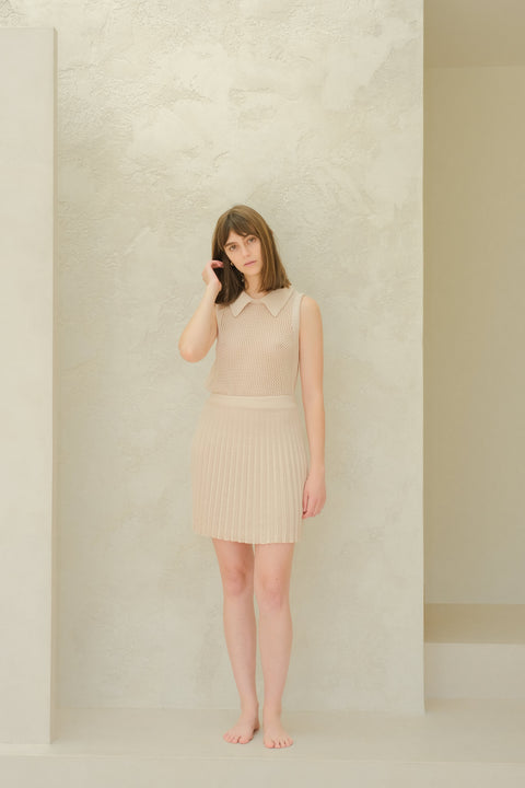 Fine Cotton Crochet Tank Polo - Lèmme