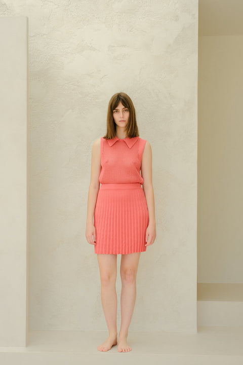 Fine Cotton Crochet Tank Polo - Lèmme
