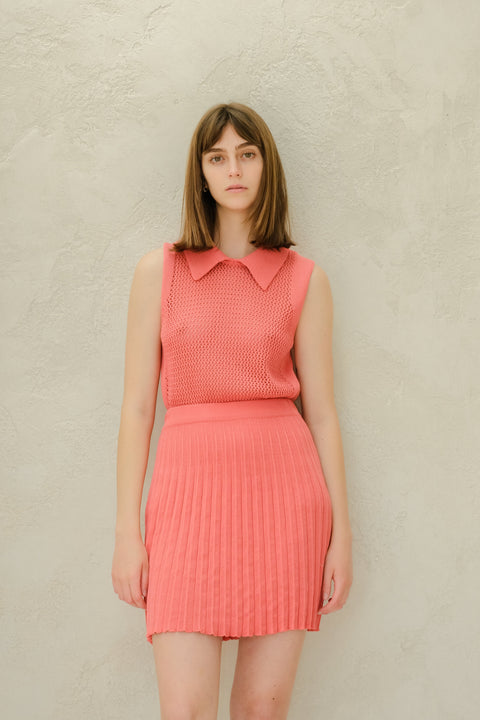 Fine Cotton Crochet Tank Polo - Lèmme