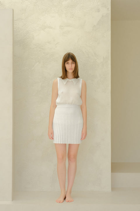 Fine Cotton Crochet Tank Polo - Lèmme