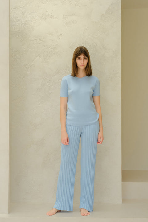 Fine Cotton Plissé Pants (3D-Knit) - Lèmme