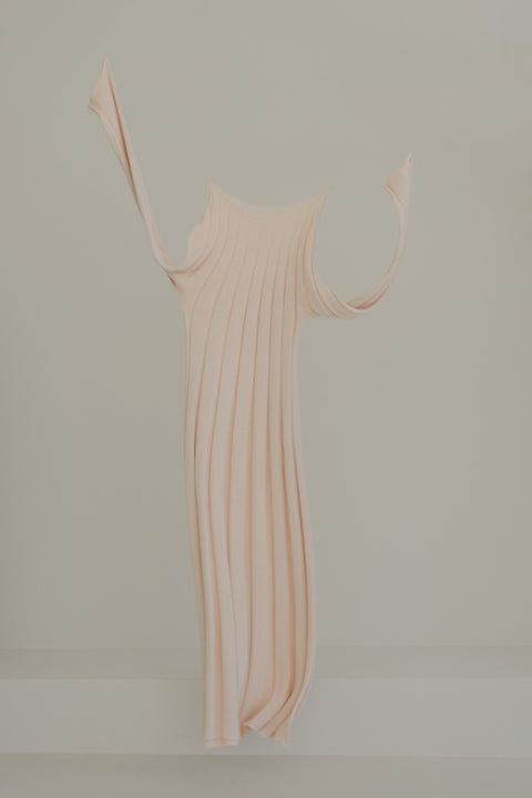 Fine Cotton Maxi Dress (3D-Knit) - Lèmme