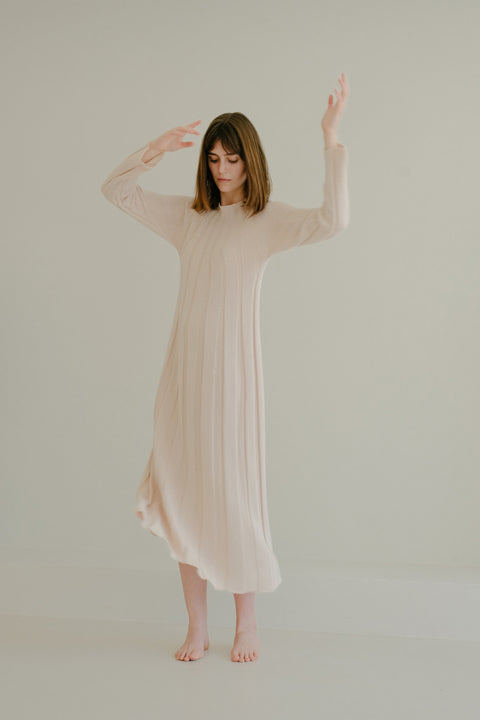 Fine Cotton Maxi Dress (3D-Knit) - Lèmme