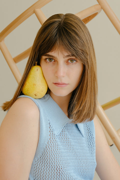 Fine Cotton Crochet Tank Polo - Lèmme