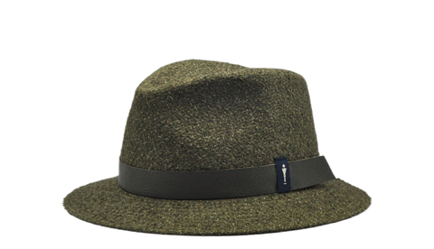 Unisex Victor Hat – Green with Leather Trim