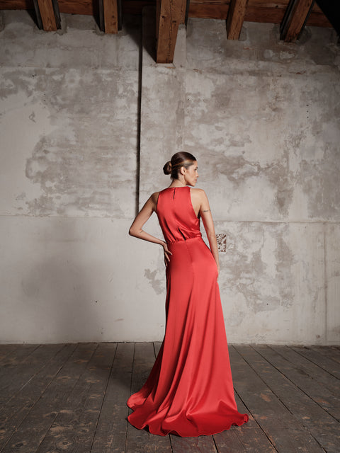 Dress - Draped bodice blue Roberta Longo