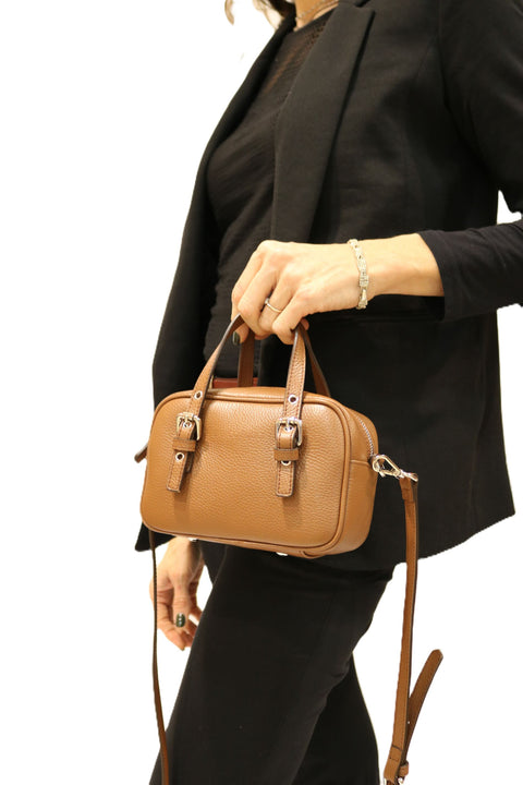 Soft Boston Bag in Hammered Dollar-Print Calfskin
