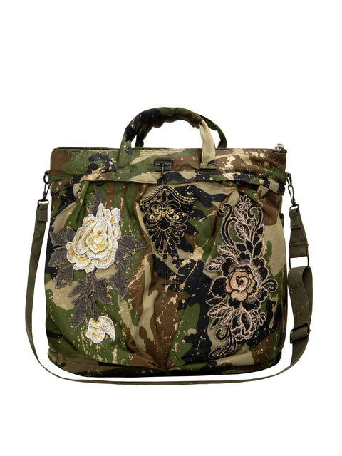 Hand Painted Military Bag With Inserts And Applications Apiedinudinelparco