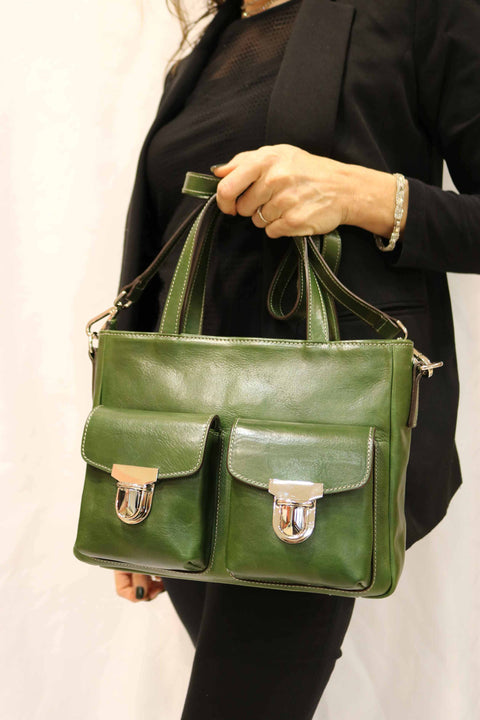 Tuscan Leather Two-Handle Shopper (Zip Closure)