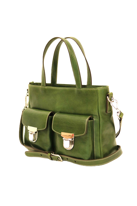 Tuscan Leather Two-Handle Shopper (Zip Closure)