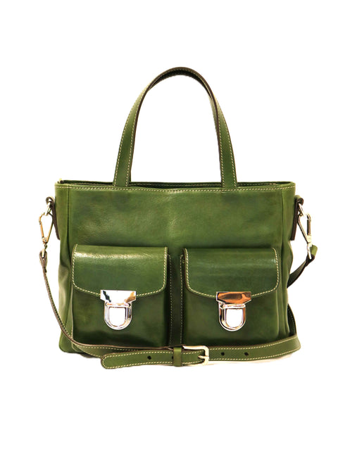 Tuscan Leather Two-Handle Shopper (Zip Closure)