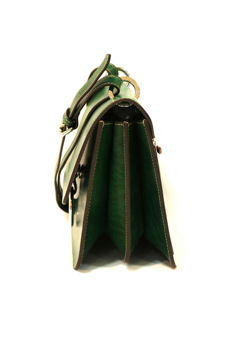 Tuscan Leather Shoulder Bag with Ring Magnetic Closure