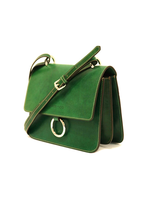 Tuscan Leather Shoulder Bag with Ring Magnetic Closure