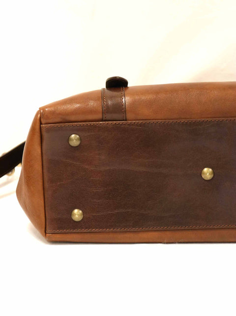 Tuscan Leather Briefcase (Tuck & Magnetic Buckle Closure)