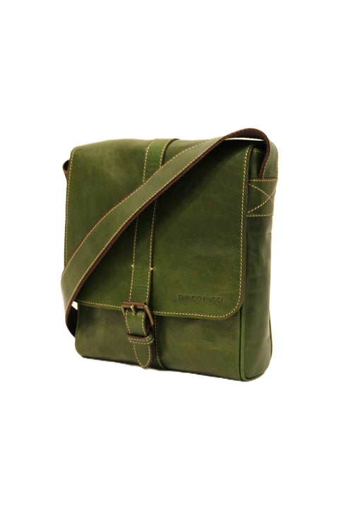 Tuscan Leather Shoulder Bag with Magnetic Buckle Closure