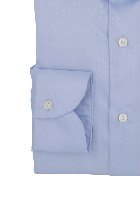 Azure Twill Solid Shirt Cordone 1956