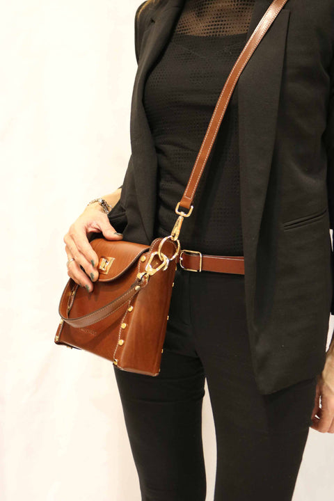 Structured Tuscan Leather Crossbody Bag (Turnbuckle)