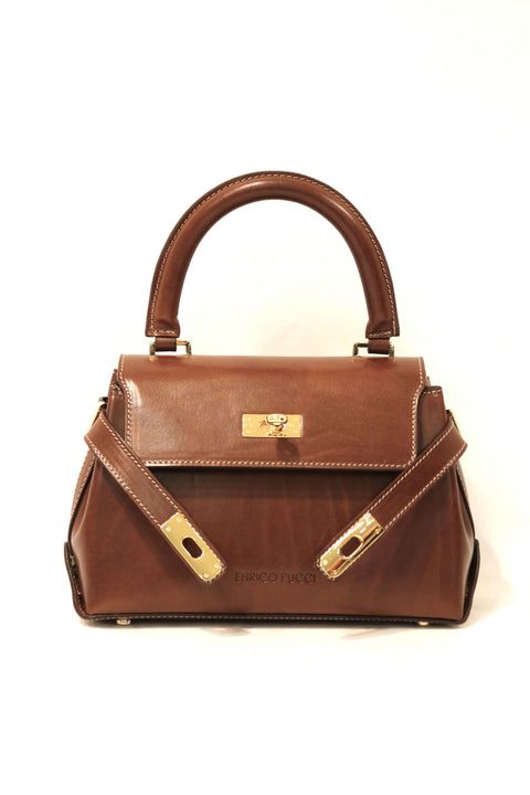 Structured Tuscan Leather Handbag (Turnbuckle)