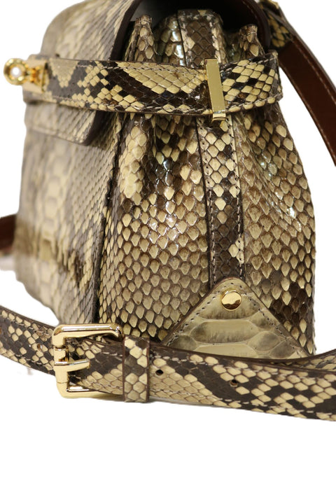 Structured Handbag in Real Diamond Python (Turnbuckle)