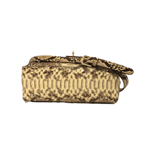 Structured Handbag in Real Diamond Python (Turnbuckle)