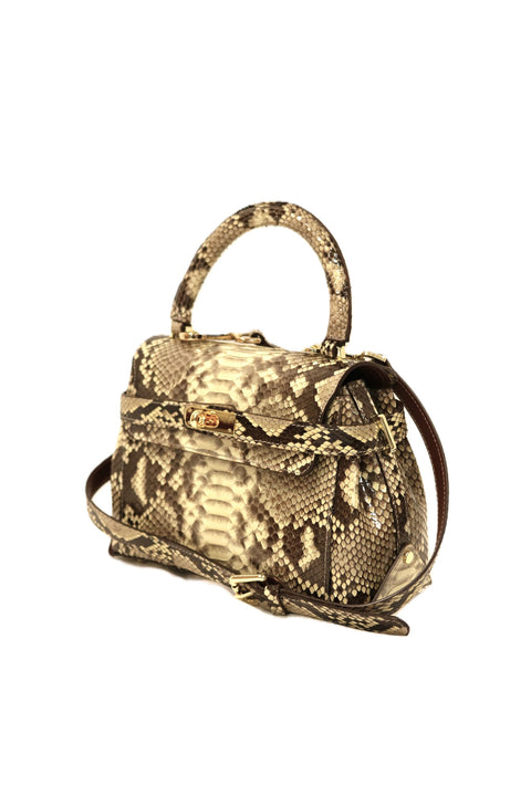 Structured Handbag in Real Diamond Python (Turnbuckle)