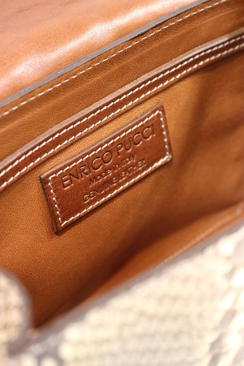 Structured Handbag in Real Diamond Python (Turnbuckle)