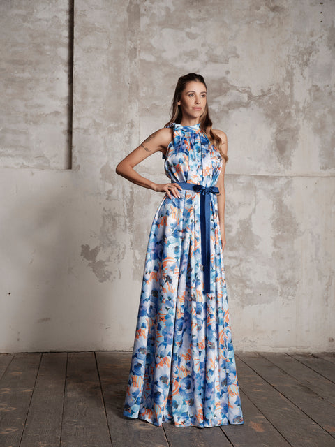 Dress - Satin Blue Roberta Longo