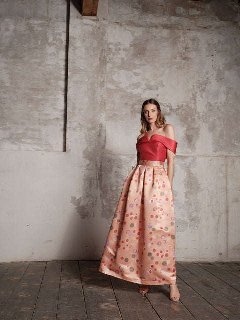 Skirt - Mikado Long Orange Roberta Longo