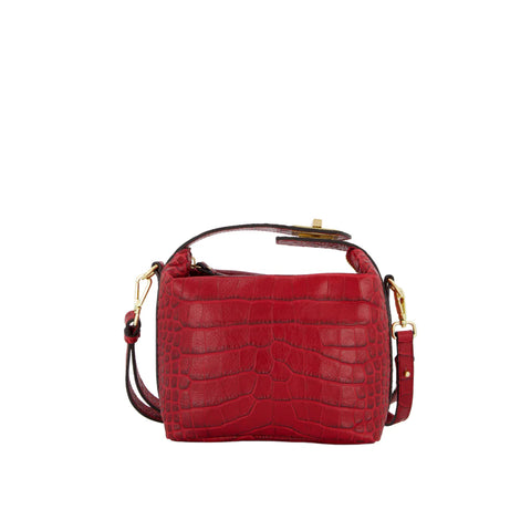 Fosca - Mini bag in cocco Rosso Scuro Claudia Firenze