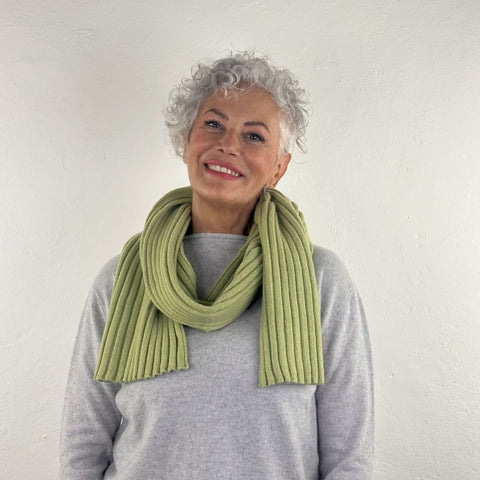 Super Soft Unisex Ribbed Scarf in Pure Recycled Cashmere 25x160 cm - Due Toscani