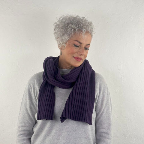 Super Soft Unisex Ribbed Scarf in Pure Recycled Cashmere 25x160 cm - Due Toscani