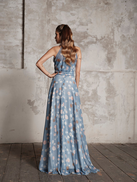 Dress - Georgette American Light Blue Roberta Longo