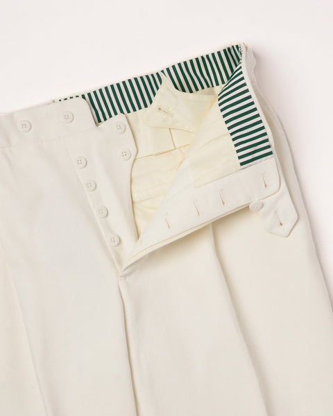 Trousers - Heavy Cotton White Pommella Napoli