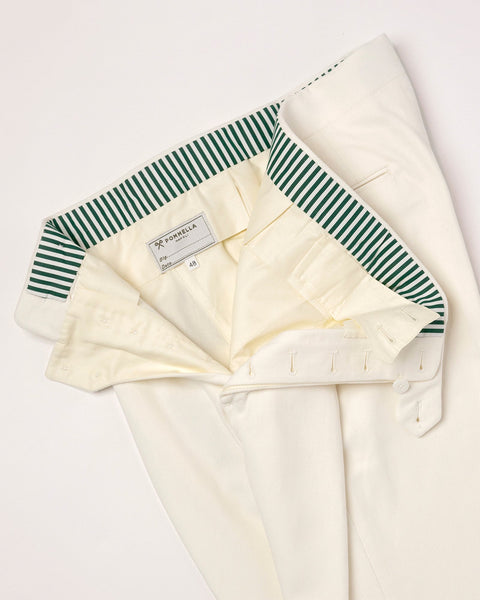Trousers - Heavy Cotton White Pommella Napoli