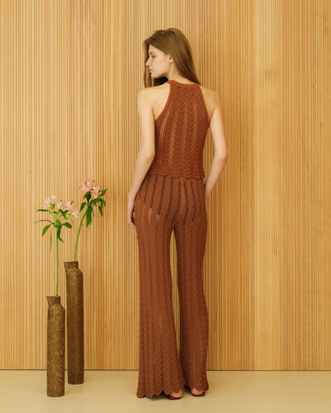Fine Cotton Crochet Zig Zag Pants - Lèmme