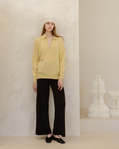 Cashmere Mix Polo Knit - Lèmme