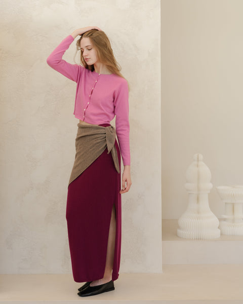 Cashmere Mix Cropped Cardigan (3D-Knit) - Lèmme