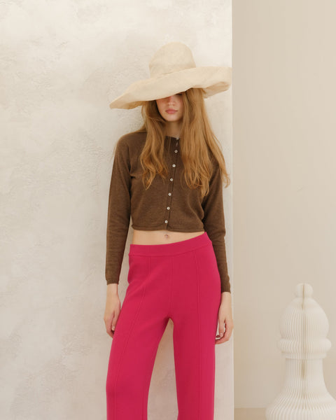 Cashmere Mix Cropped Cardigan (3D-Knit) - Lèmme