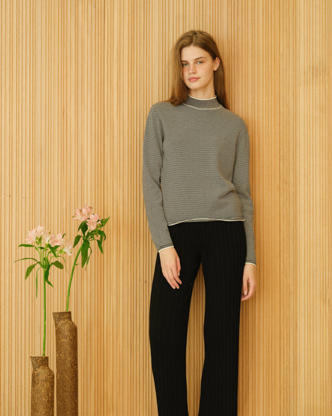 Pima Cotton Striped Crewneck - Lèmme