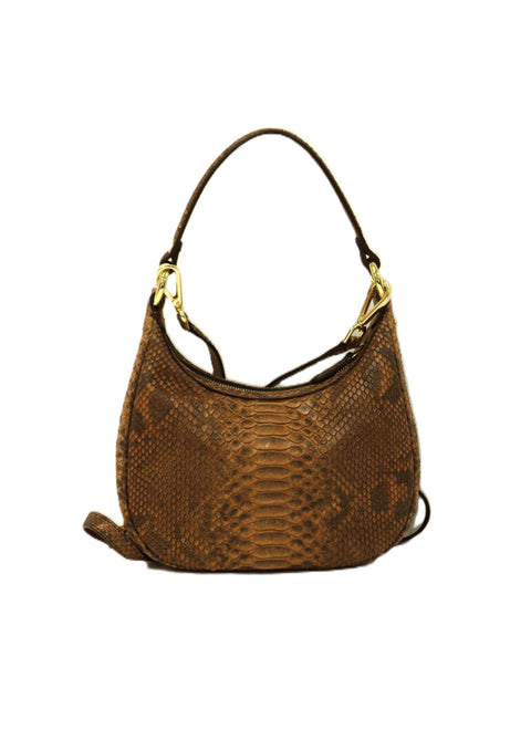 Small Shoulder Bag in Genuine Diamond Python (Zip)