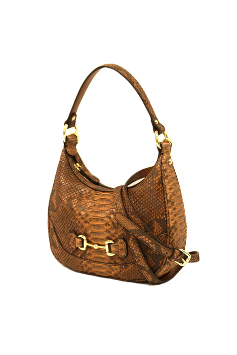 Small Shoulder Bag in Genuine Diamond Python (Zip)