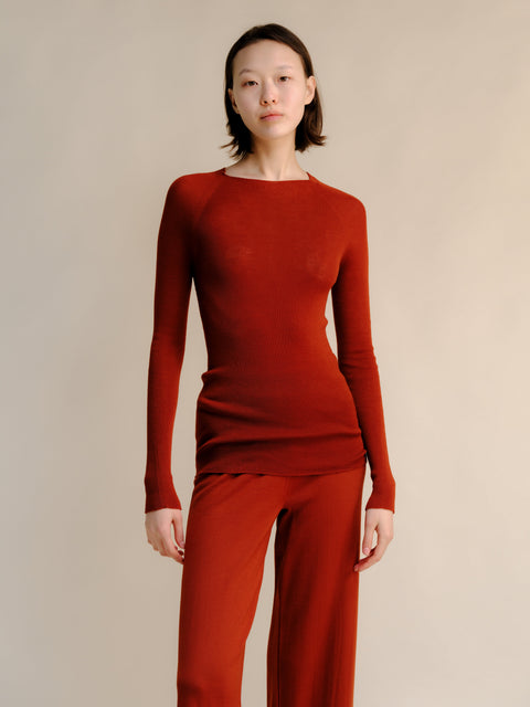 Extra Fine Merino Wool Ribbed 3D-Knit Crewneck Sweater - Lèmme