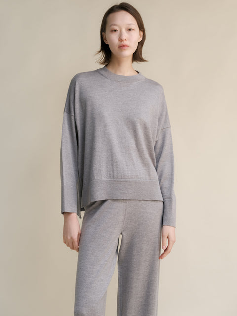 Extra Fine Merino Wool Oversized Crewneck Sweater - Lèmme