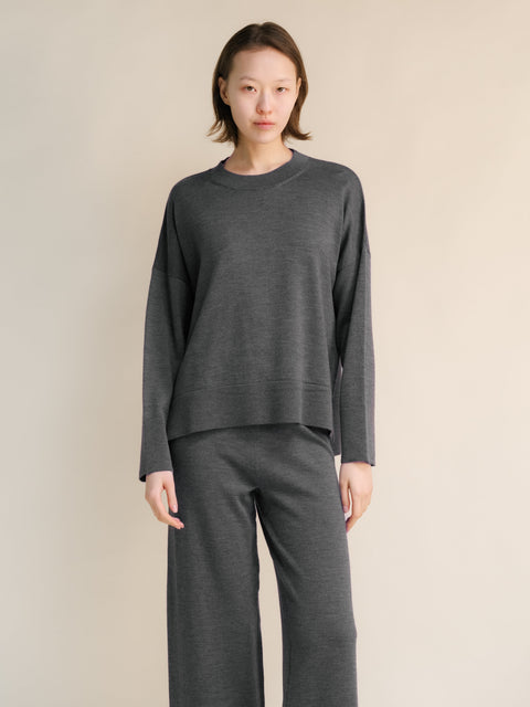 Extra Fine Merino Wool Oversized Crewneck Sweater - Lèmme