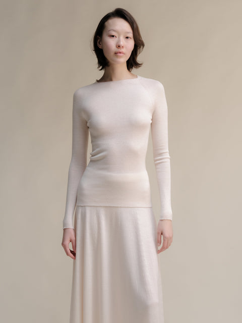 Extra Fine Merino Wool Ribbed 3D-Knit Crewneck Sweater - Lèmme