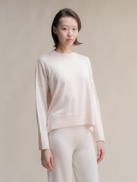 Extra Fine Merino Wool Oversized Crewneck Sweater - Lèmme